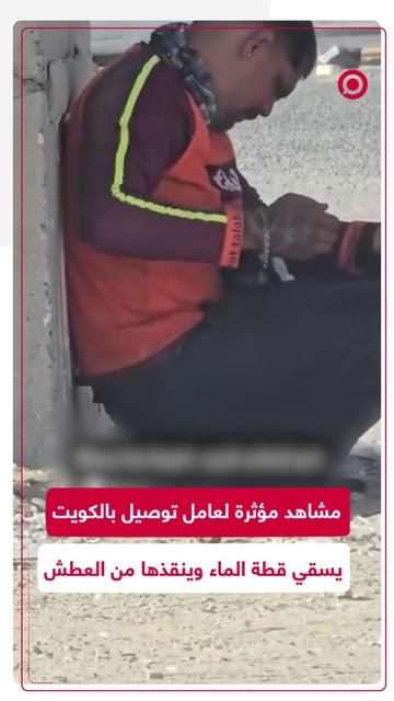 سائق توصيل ينقذ قطة من العطش