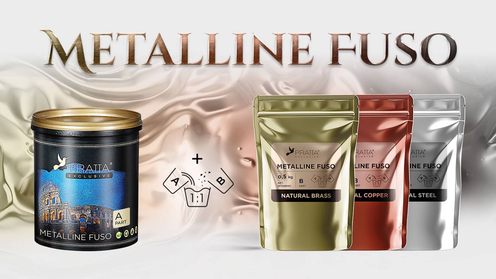 PRATTA METALLINE FUSO BRASS декоративное покрытие. Инструкция по смешиванию