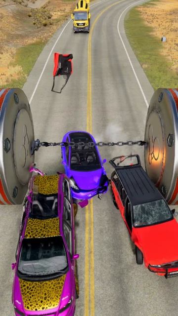 SC5xI1FuFdc - Cars vs Bollards Crash - BeamNG.drive! #shorts