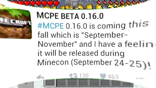 Обзор Minecraft pe 0.16.0+Дата выхода тут!