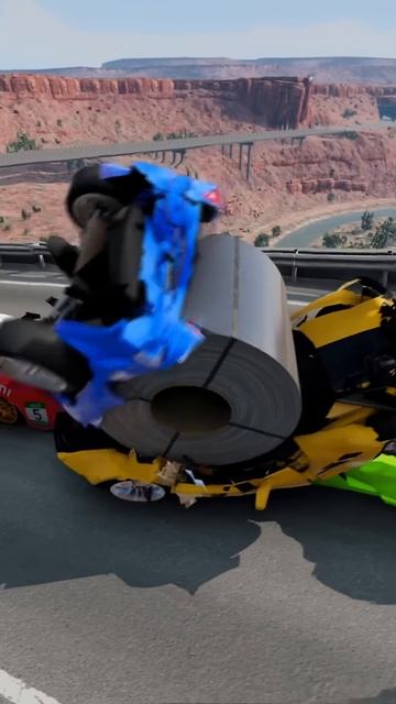 57uYGGuUmzM - Cars VS 30 Ton Steel Coil!