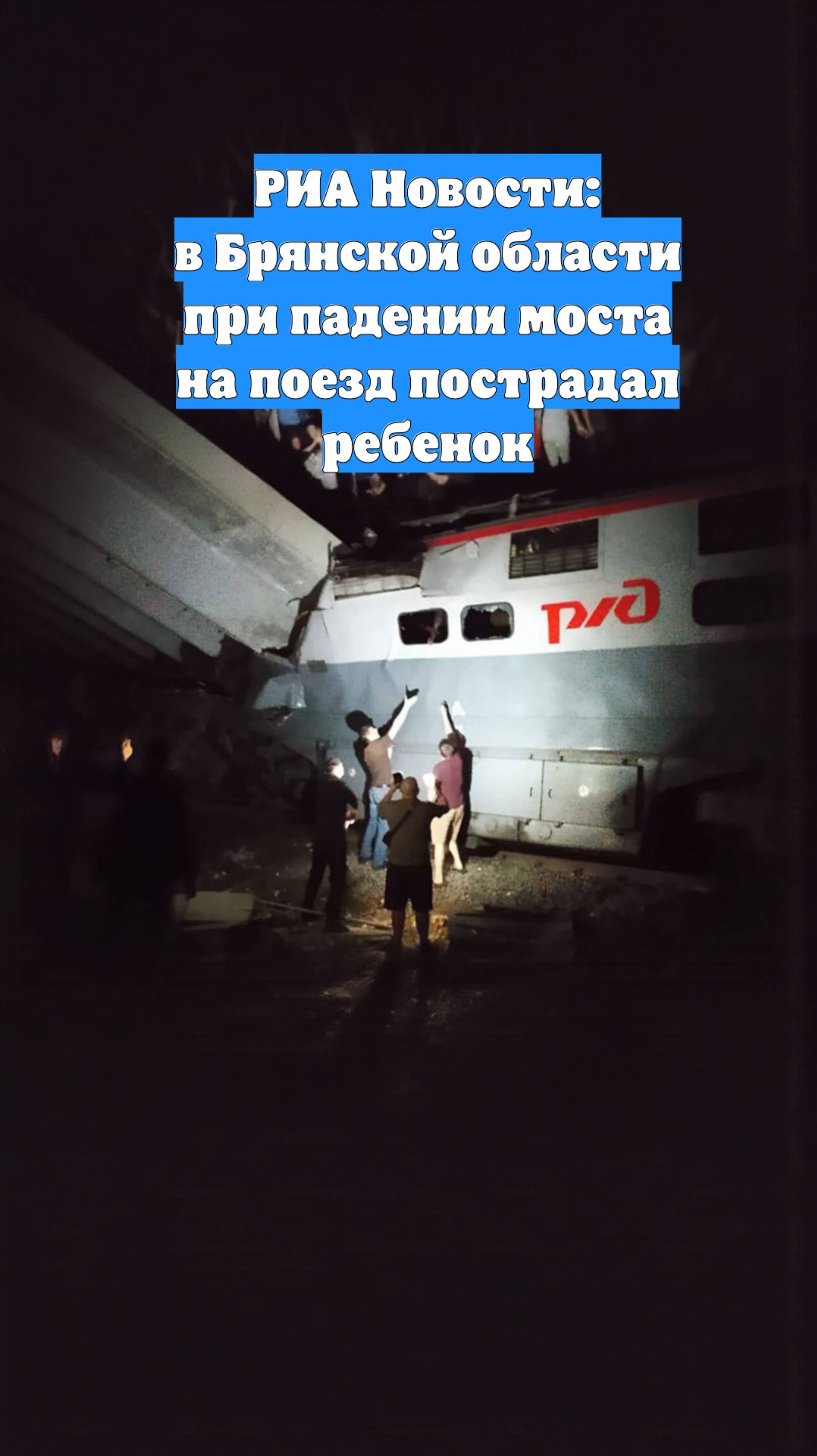 РИА Новости: в Брянской области при падении моста на поезд пострадал ребенок