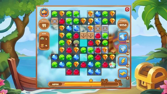 Как пройти уровень 9058 игры Сокровища Пиратов