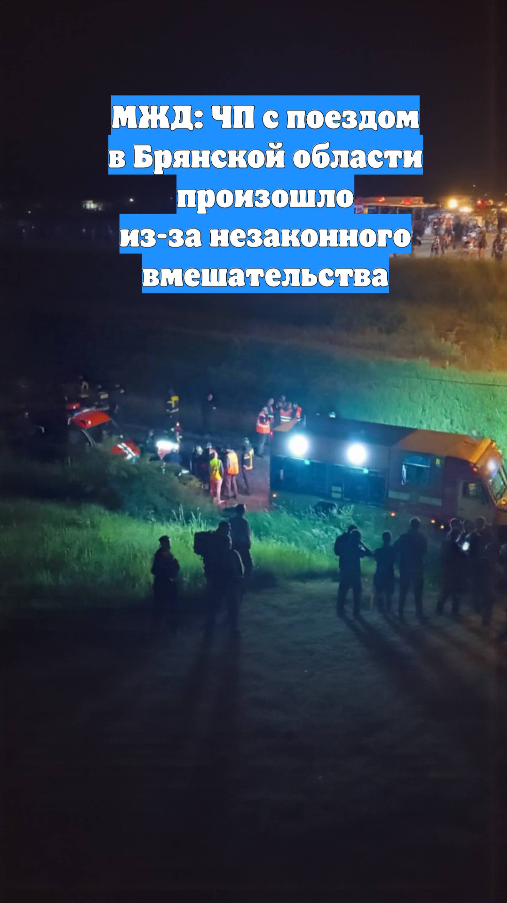МЖД: ЧП с поездом в Брянской области произошло из-за незаконного вмешательства