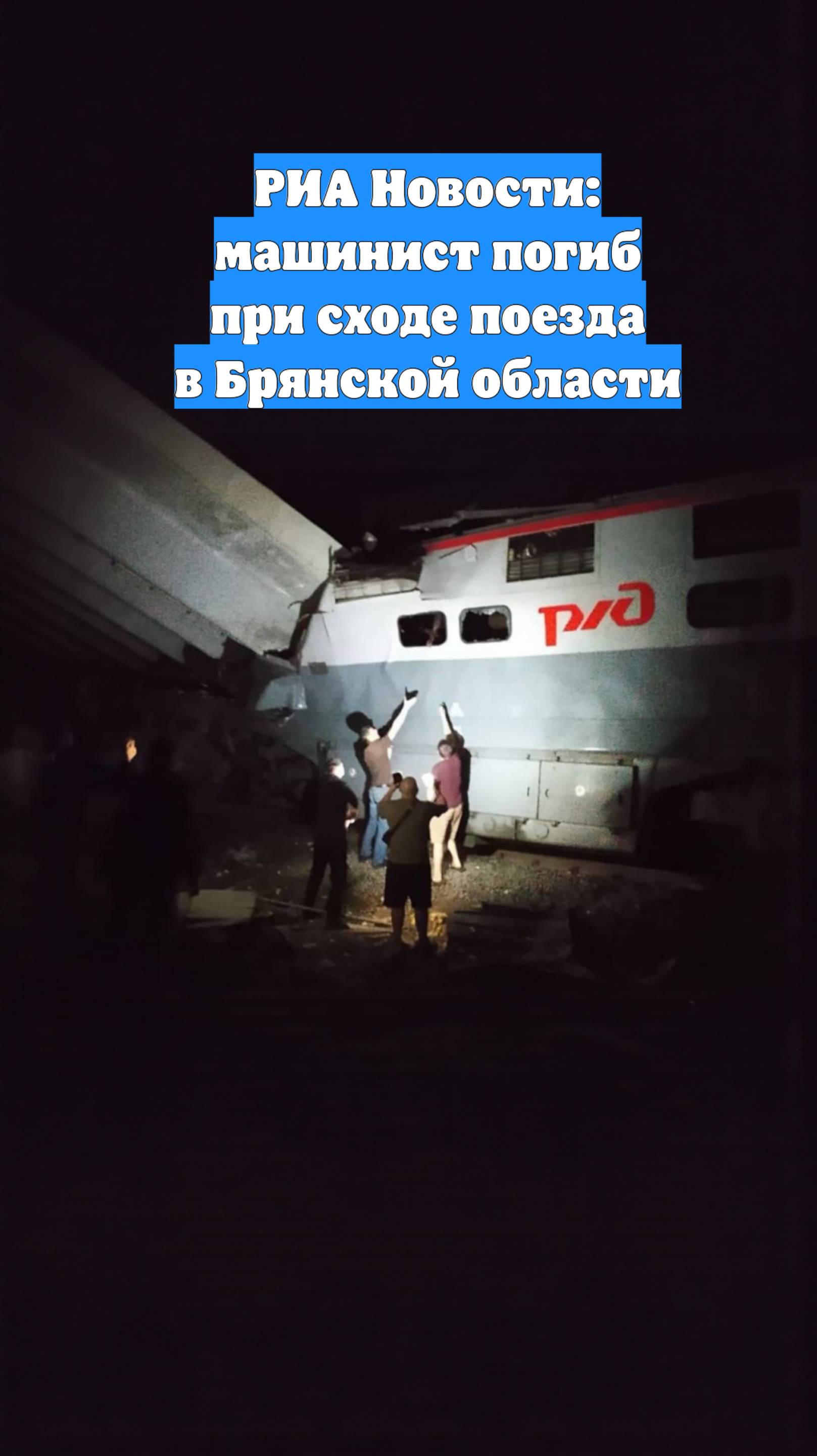РИА Новости: машинист погиб при сходе поезда в Брянской области
