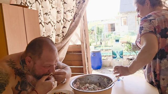 готовлю на улице на мангале.  ч2  мукбанг