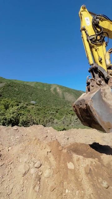 Karakol skibase road repair #construction #roadrepair #digger #driving #mountains #travel