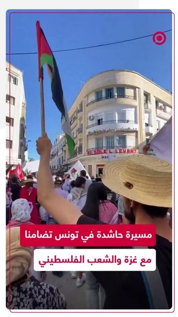 تونسيون يخرجون إلى الشوارع تضامنا مع فلسطين