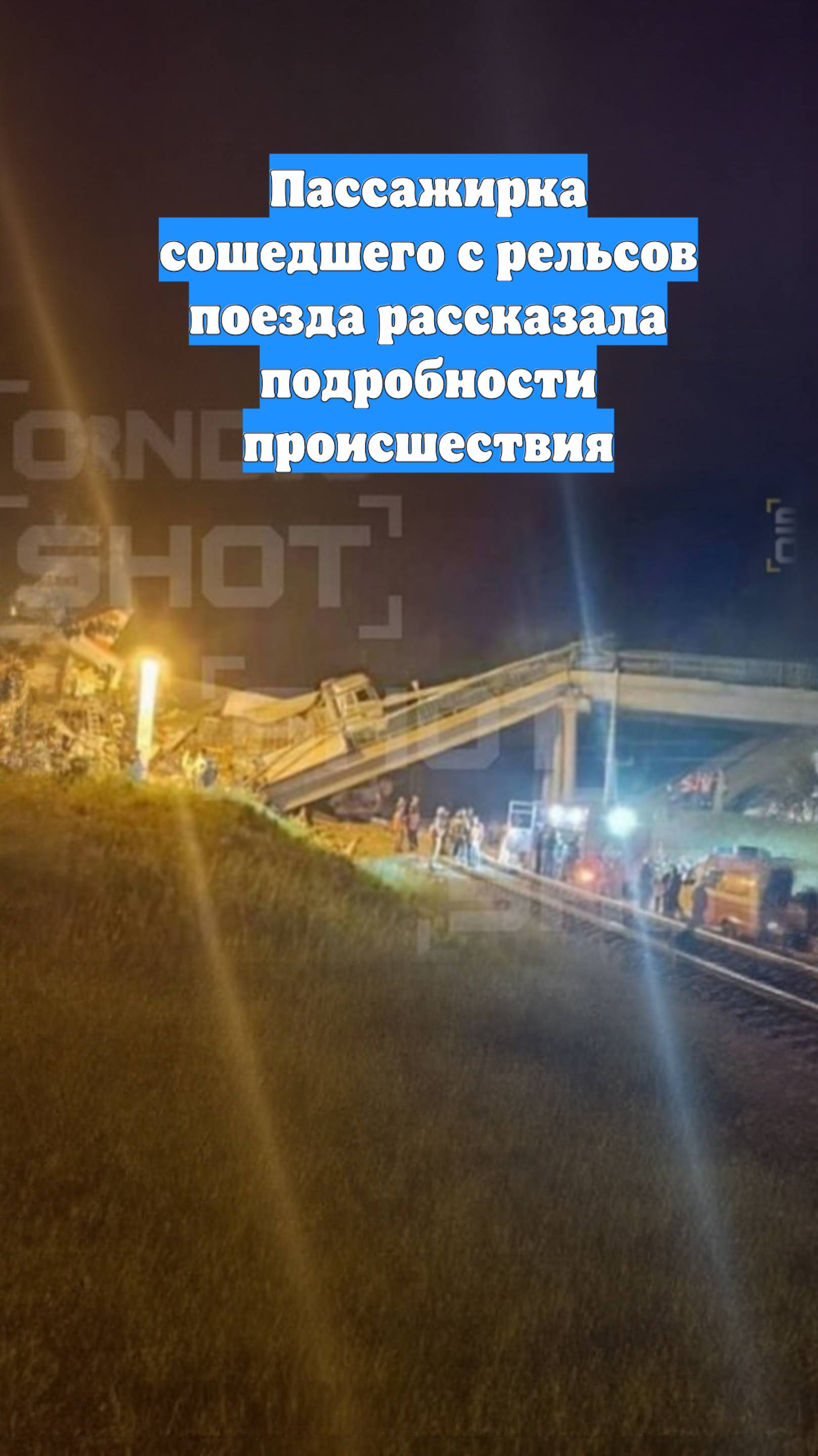 Пассажирка сошедшего с рельсов поезда рассказала подробности происшествия