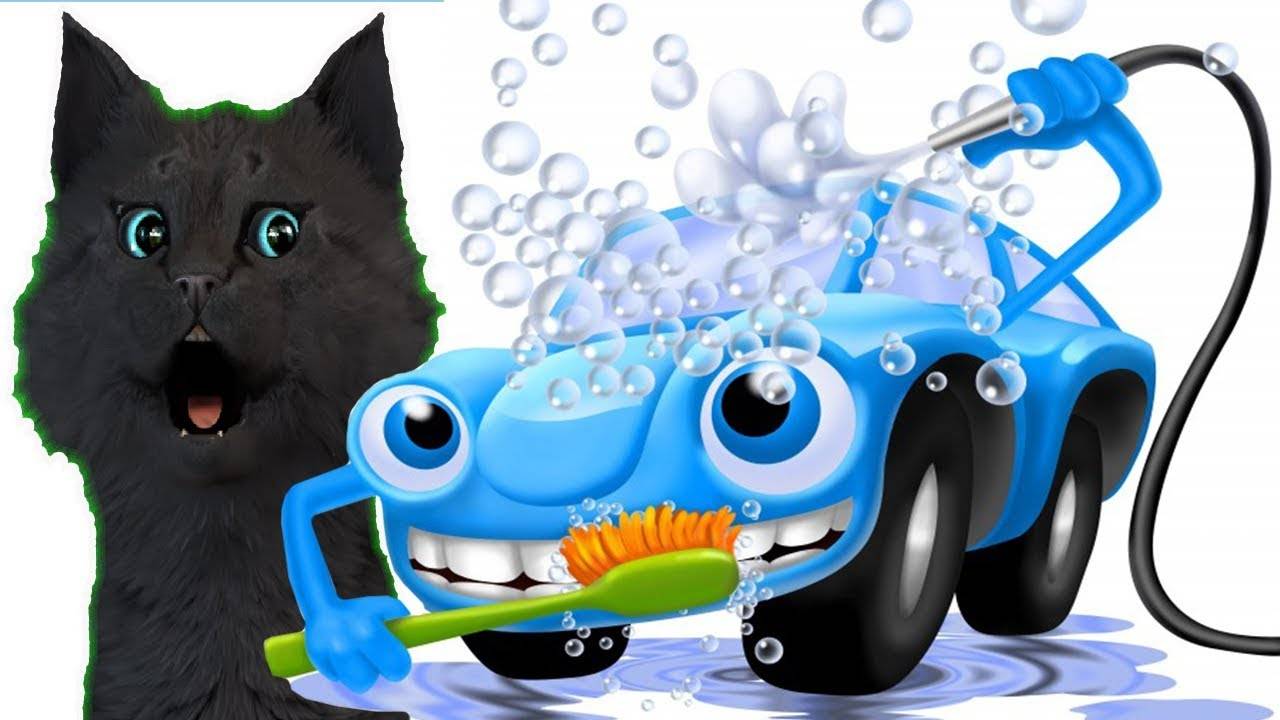 РАБОТА НА АВТОМОЙКЕ С ГОВОРЯЩИМ СУПЕР КОТОМ ( ИГРА для ДЕТЕЙ )   Развивающие игры #160