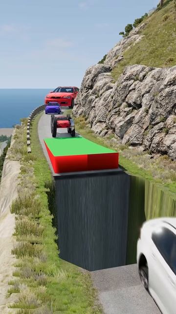 Ri28zCBpLkA - Colorful Small to Giant Cars vs Ramp ｜ BeamNG.drive!