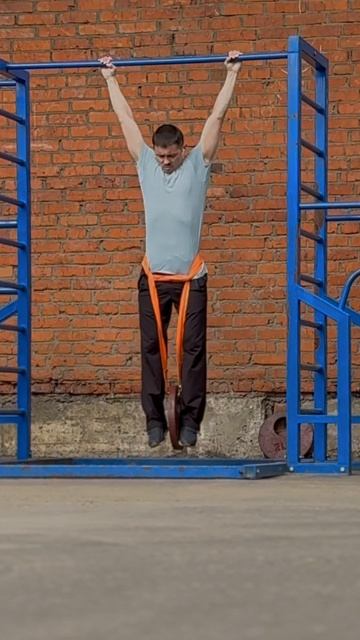 подтягивание с блином 20 кг