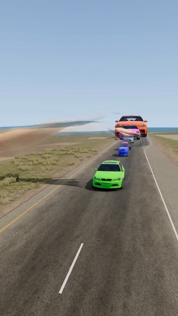 HTUt2qVAdpw - Colorful Small to Giant Cars vs Massive Slap - BeamNG.drive!