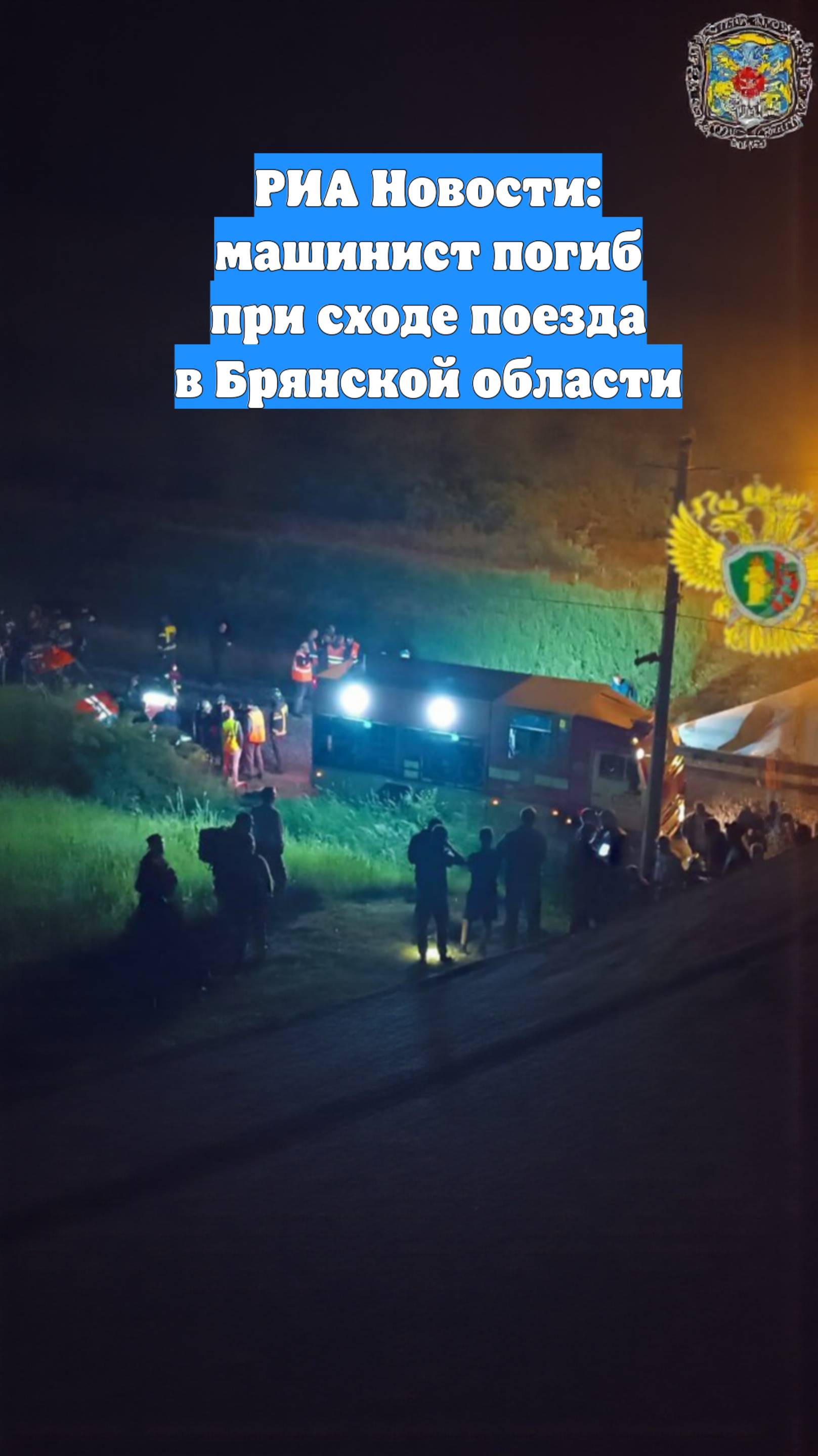 РИА Новости: машинист погиб при сходе поезда в Брянской области