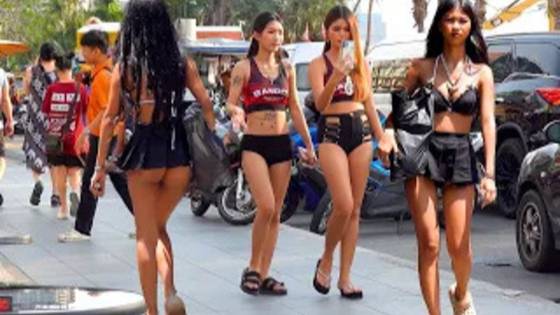 Паттайя . Pattaya Beach Road Scenes. Thailand 2025