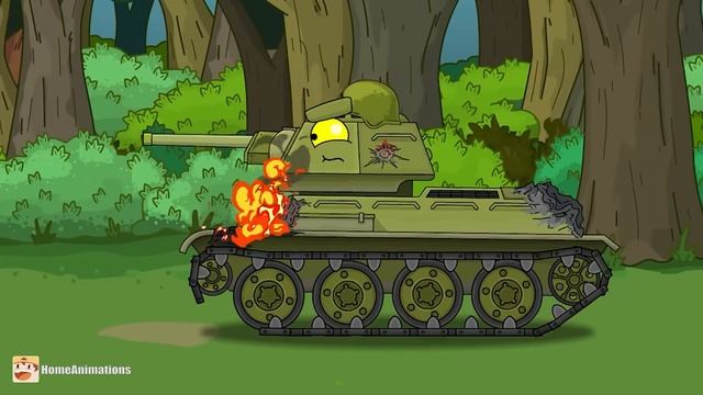 HomeAnimations – Мультики про танки  Когда КВ-6 стал щитом для отступающих танков !