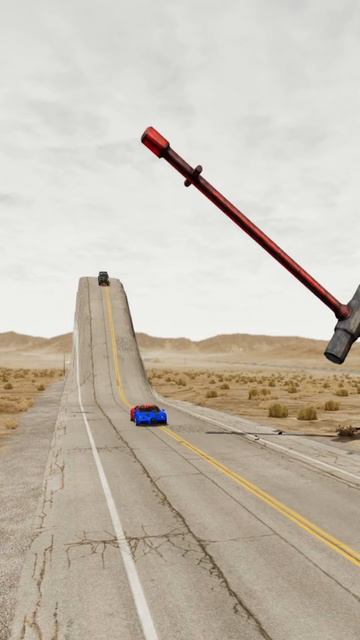 LB0H7qAwbuQ - Cars & Truck vs Giant Hammer - BeamNG.drive! #shorts