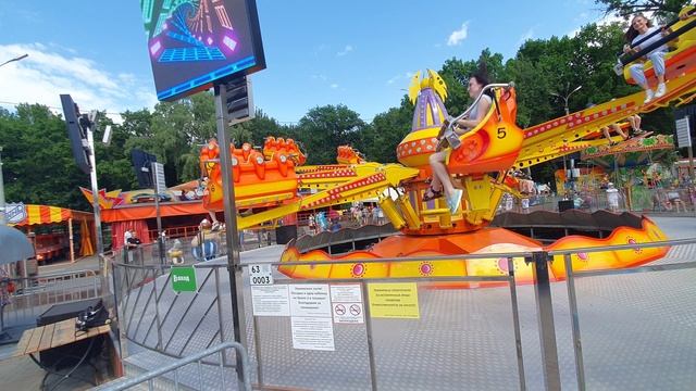 Аттракцион супер полет парк Гагарина первый раз. Attraction Super Flight Park Gagarin First Time