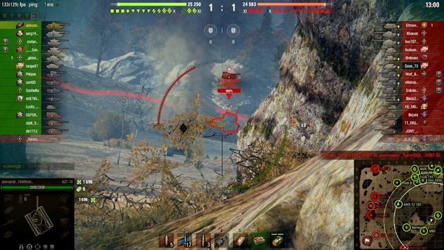 Бой на BZT -70 Выстрелы с большим уроном