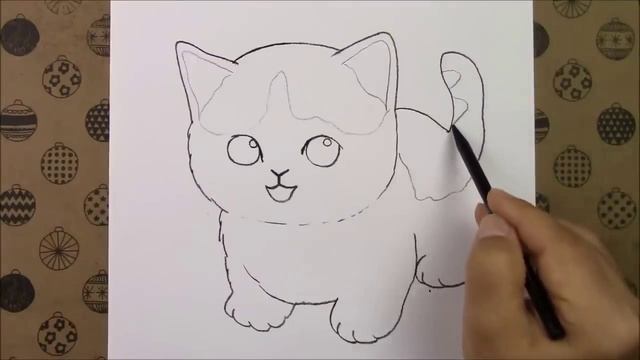 Как нарисовать милую кошку шаг за шагом, наше хобби рисования карандашом, легкие идеи