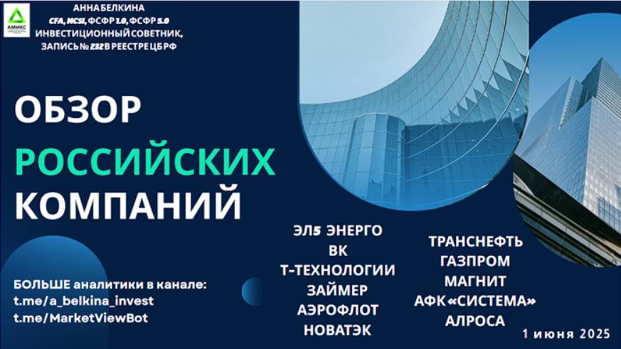 Обзор российских компаний – 1 июня 2025