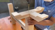 Building a Natural Table with Leftover Wood and Tree Trunks - Simple Tool Techniques