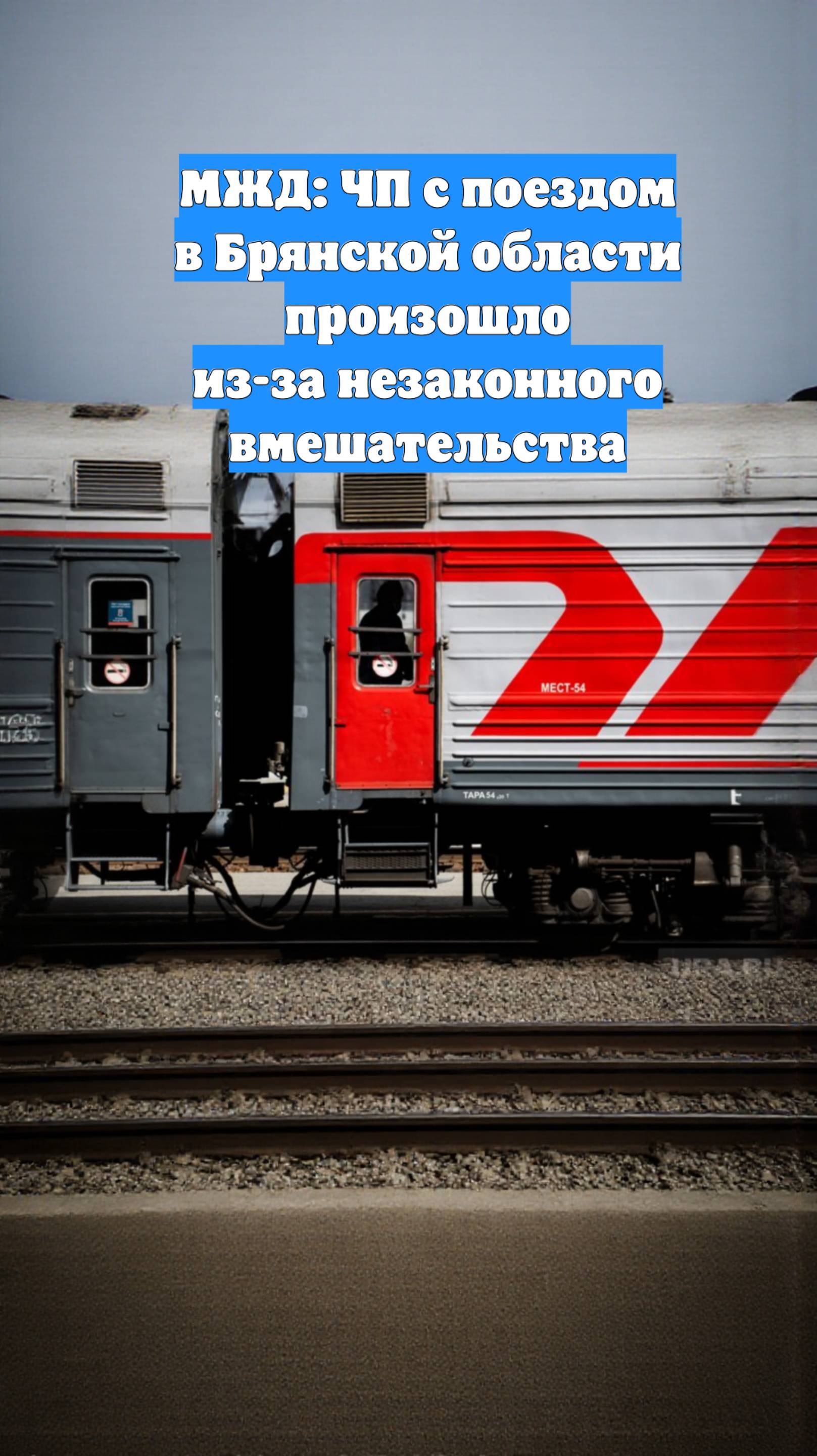 МЖД: ЧП с поездом в Брянской области произошло из-за незаконного вмешательства