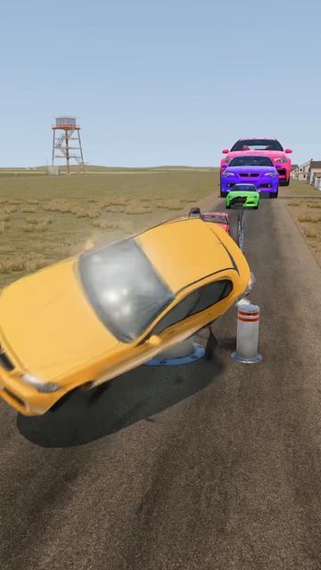 -mzeC9hO1U0 - Colorful Small to Giant Cars vs Hydraulic Crush ｜ BeamNG.drive!