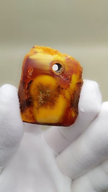 Янтарный Куриный БОГ 5гр Янтарь старинный пейзажный желток
