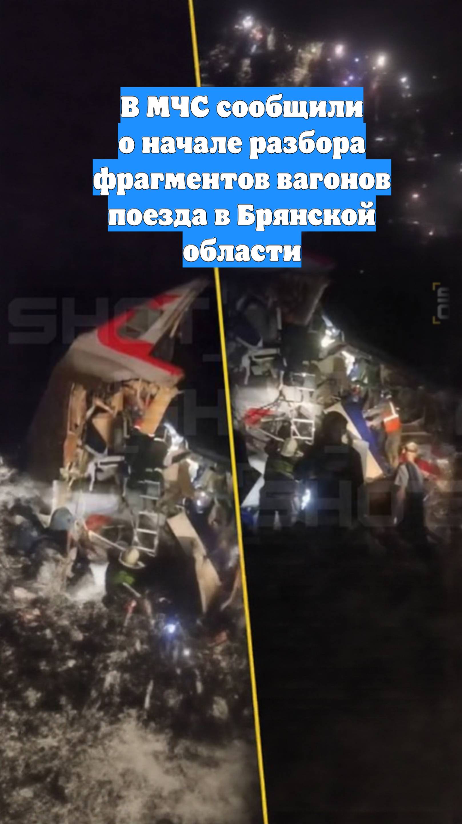В МЧС сообщили о начале разбора фрагментов вагонов поезда в Брянской области