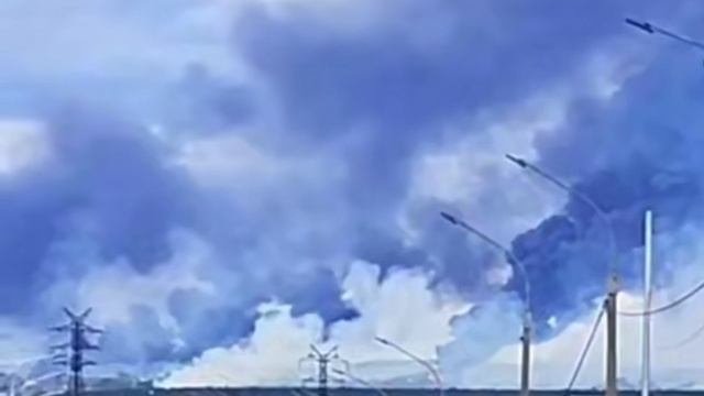 Иркутская область, авиабаза "Белая". Горят самолеты ту 95