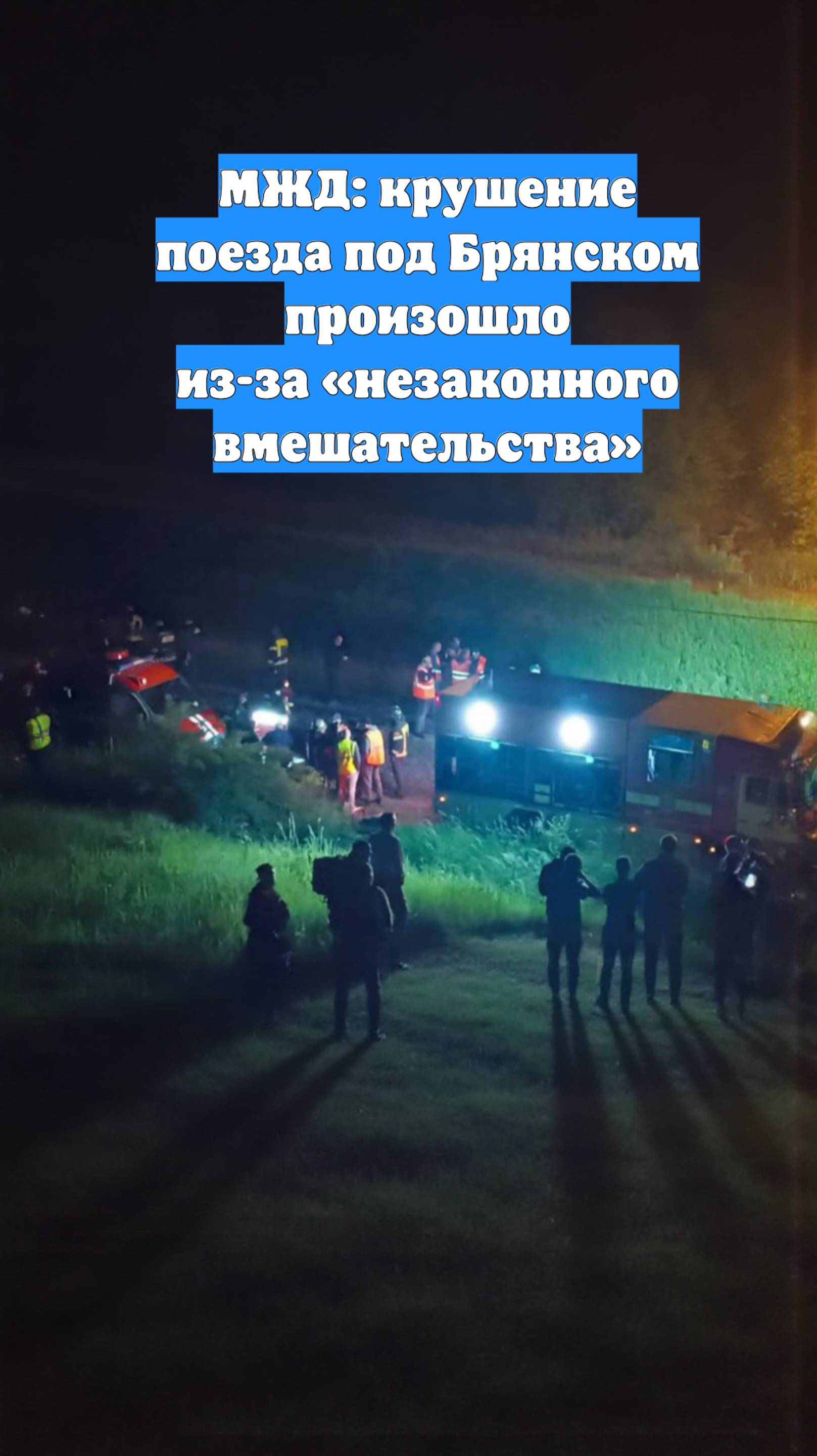 МЖД: крушение поезда под Брянском произошло из-за «незаконного вмешательства»