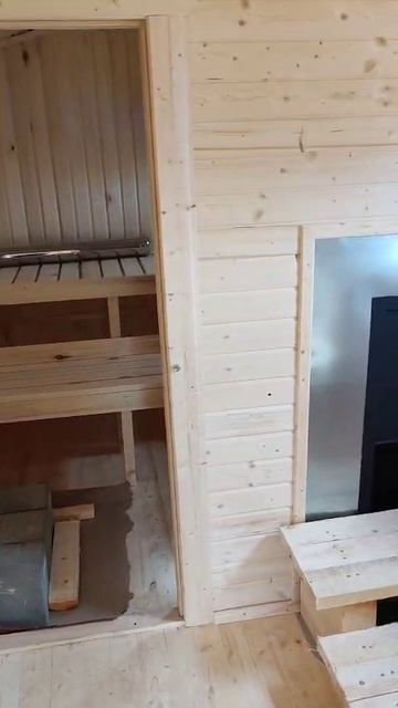 Баня каркасная 7х2.3м с крыльцом