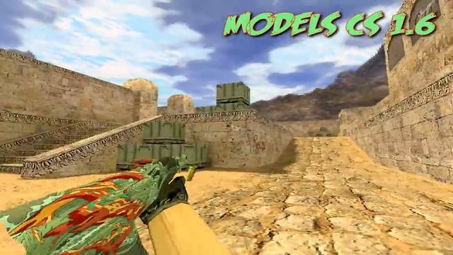 Обзор Моделей оружия из CS:GO Для CS 1.6 -#57 AK-47 Aquamarine Revenge