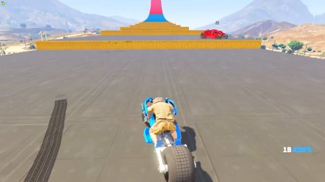 FlazinHOW FAR CAN BATMAN'S BATCYCLE CLIMB UP THE STAIRS! - EXPERIMENTS IN GTA 5 ONLINE