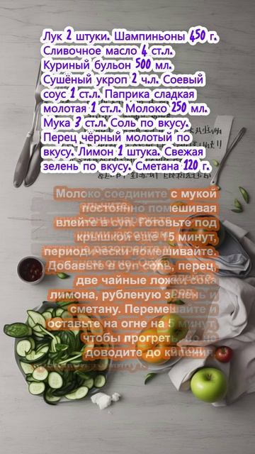 Грибной суп по-венгерски