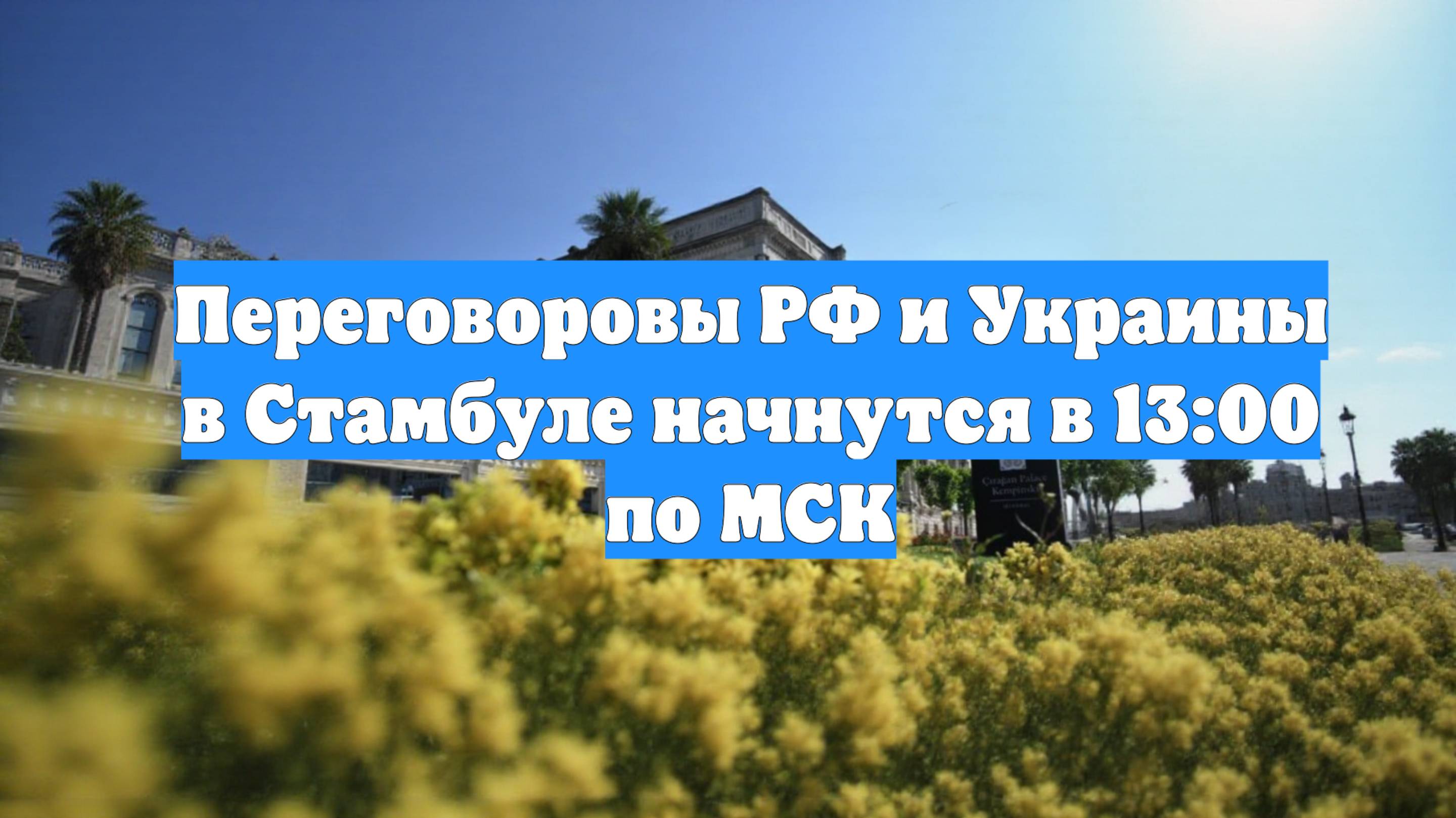 Переговоровы РФ и Украины в Стамбуле начнутся в 13:00 по МСК