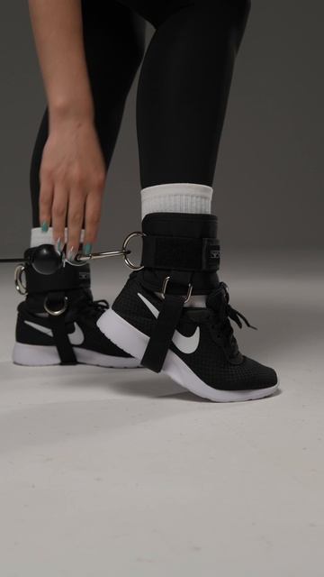 Манжеты на ноги для силовой тяги Black with belts