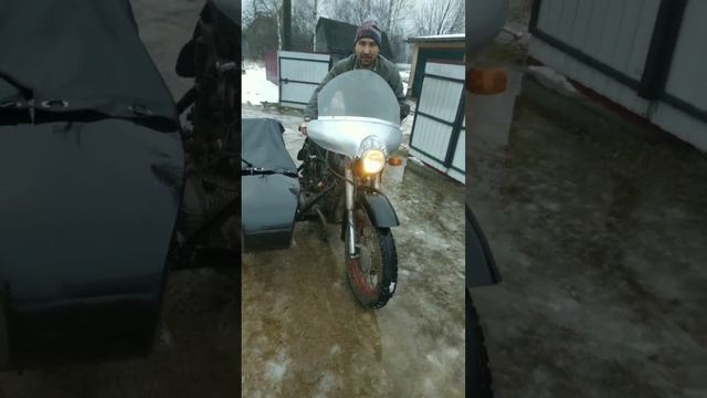 Первый выезд мотоцикла Днепр после полного восстановления