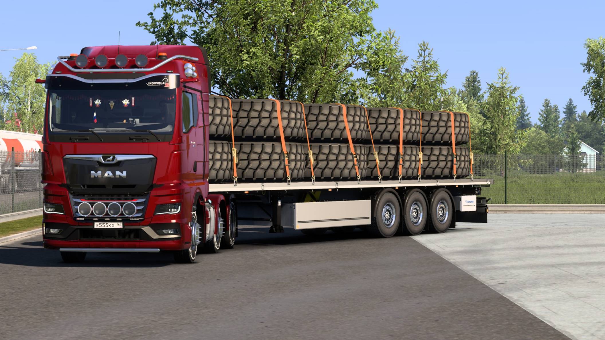 MAN TGX. Перевозка колёсных пар на завод SCANIA.