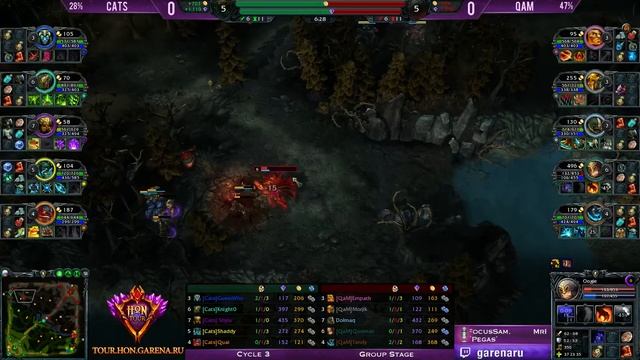 Cats vs QaM #1 | Групповой этап HoN Tour 4 [Сусle 3]