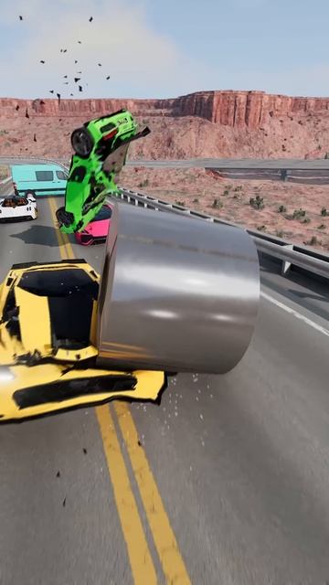 jnFK_vkyMp4 - Cars VS 30 Ton Steel Coil!
