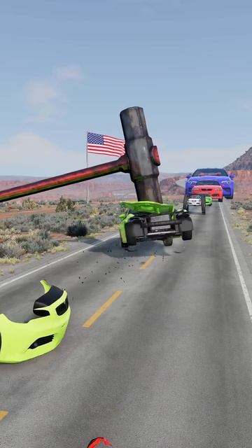 ogH8M5hW5pg - Colorful Small to Big Cars vs Hammer ｜ BeamNG.drive!