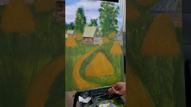 "Деревня" холст масло 50*70