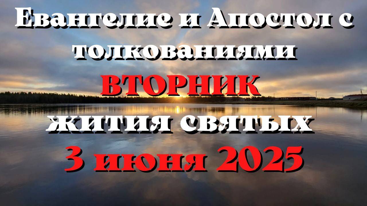 Евангелие дня 3 ИЮНЯ 2025 с толкованием.  Апостол дня.  Жития Святых.
