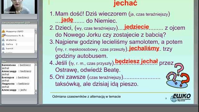 Odmiana czasowników z alternacją w temacie (Cпряжение глаголов с чередованием в основе)...