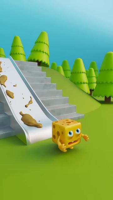 Uh-Oh! 💩 Sliding Down with Jump Trouble! part 2 😂🧀