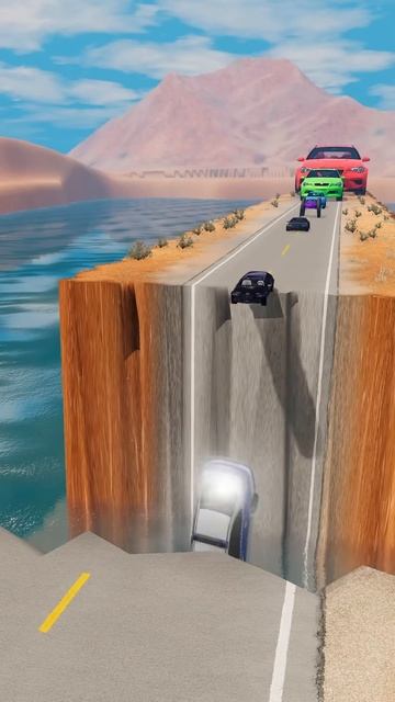 pIfIGtPLWgo - Colorful Small to Giant Cars vs Giant Pit - BeamNG.drive!