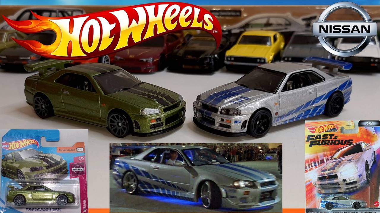 Custom Hot Wheels Premium Nissan Skyline GT-R BNR R34 Fast & Furious