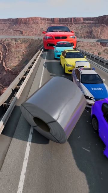 sGG9vvHfsXU - Colorful Small to Giant Cars vs Steelcoil｜ BeamNG.drive!
